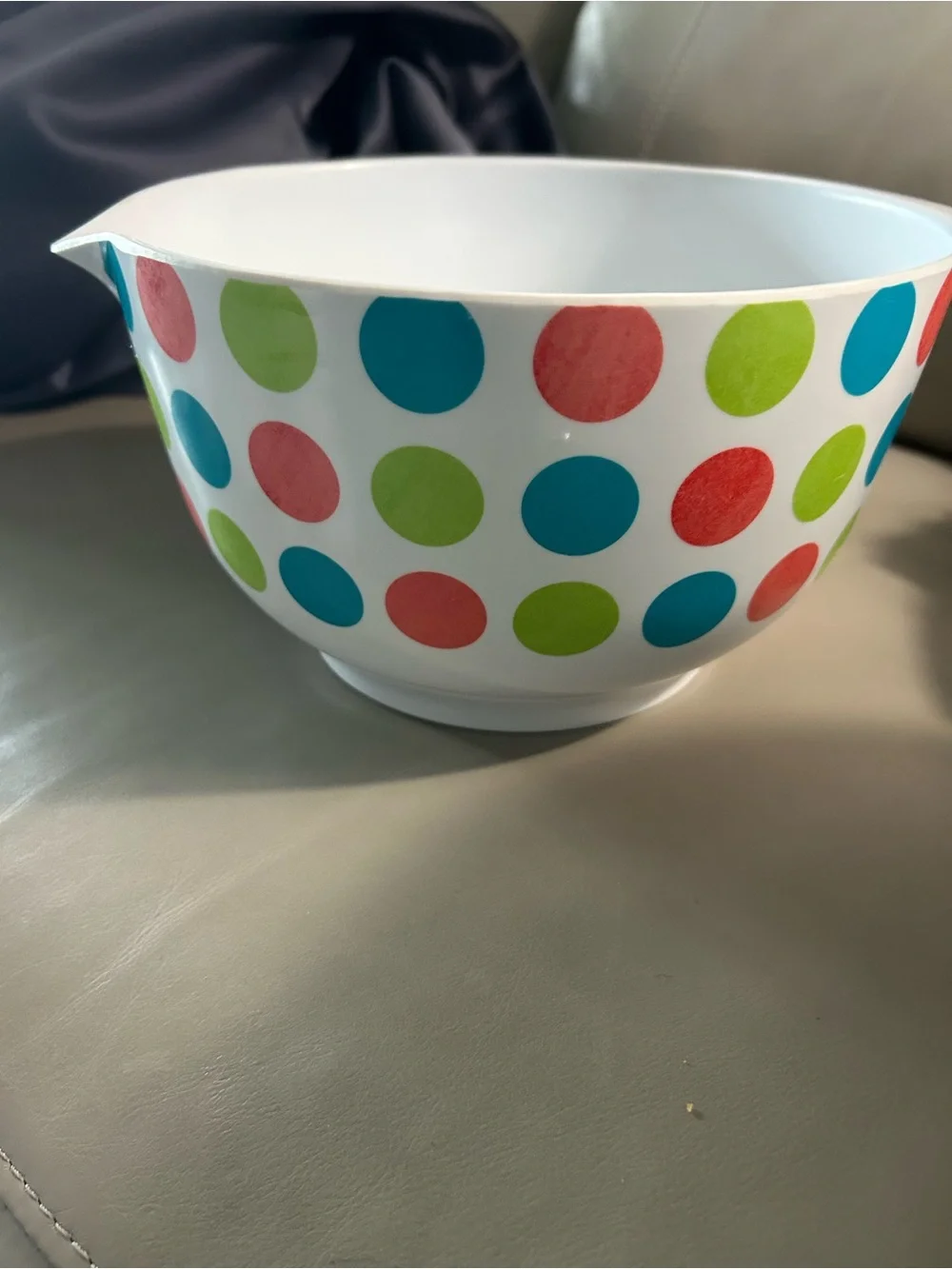 White Mixing Bowls with Colorful Polka Dots - Set of 2